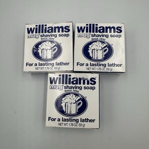 Williams Mug Shaving Soap 1.75 Oz 50g Bar Discontinued New Lot Of 3